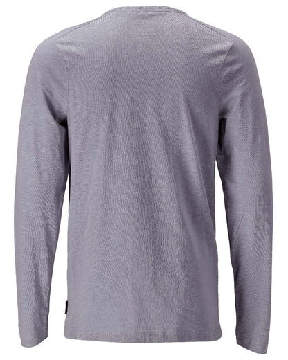 Light Stone Blue Coloured Mascot Workwear Mens Customized Premium Long Sleeved T-Shirt on white background 