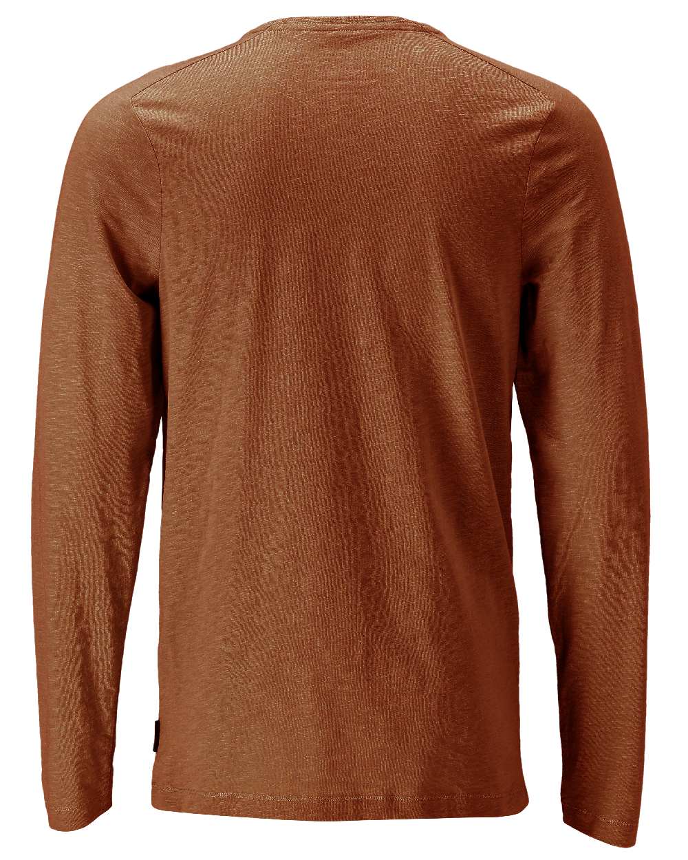 Nut Brown Coloured Mascot Workwear Mens Customized Premium Long Sleeved T-Shirt on white background 
