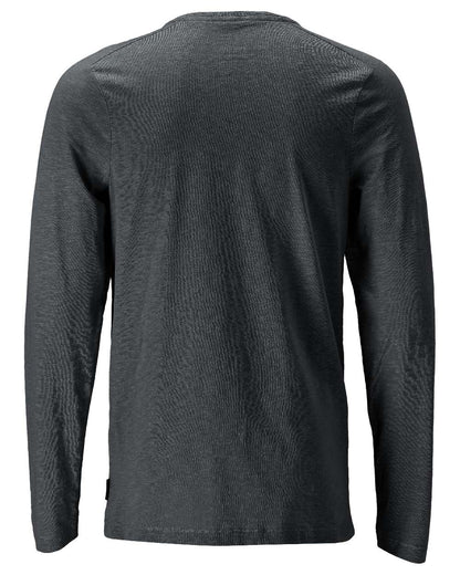 Stone Grey Coloured Mascot Workwear Mens Customized Premium Long Sleeved T-Shirt on white background 