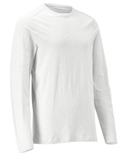 White Coloured Mascot Workwear Mens Customized Premium Long Sleeved T-Shirt on white background 