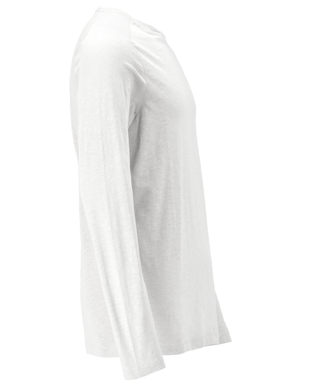White Coloured Mascot Workwear Mens Customized Premium Long Sleeved T-Shirt on white background 