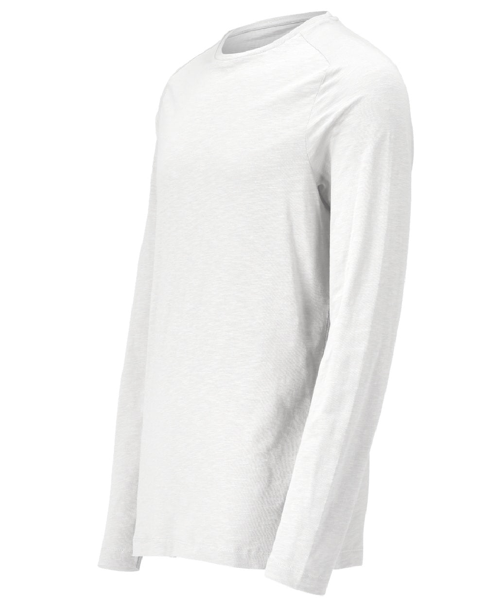 White Coloured Mascot Workwear Mens Customized Premium Long Sleeved T-Shirt on white background 