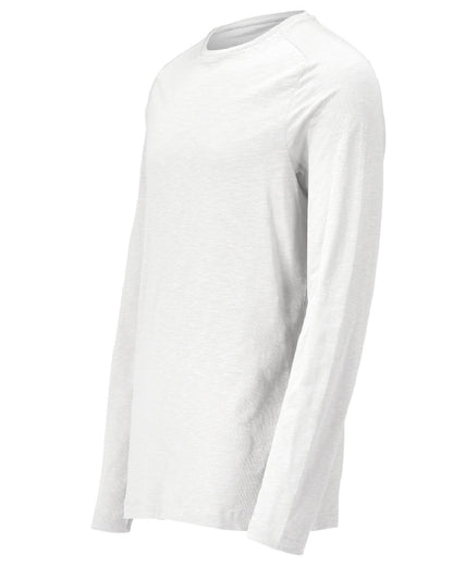 White Coloured Mascot Workwear Mens Customized Premium Long Sleeved T-Shirt on white background 