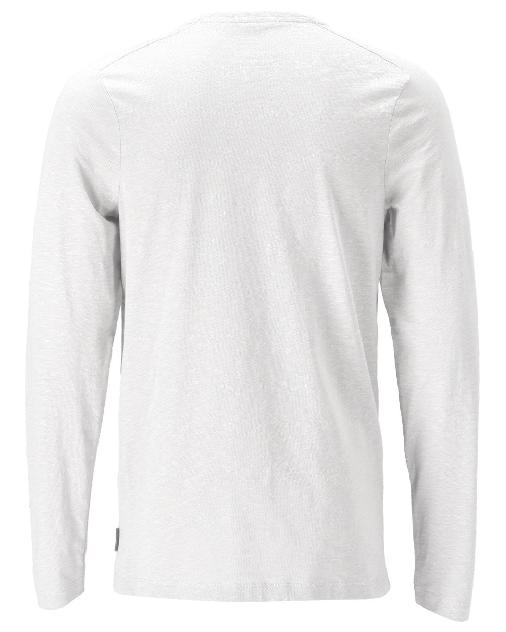 White Coloured Mascot Workwear Mens Customized Premium Long Sleeved T-Shirt on white background 