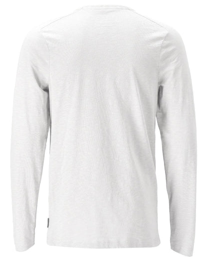 White Coloured Mascot Workwear Mens Customized Premium Long Sleeved T-Shirt on white background 