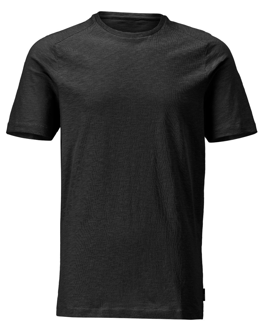 Black Coloured Mascot Workwear Mens Customized Premium Short Sleeve T-Shirt on white background 