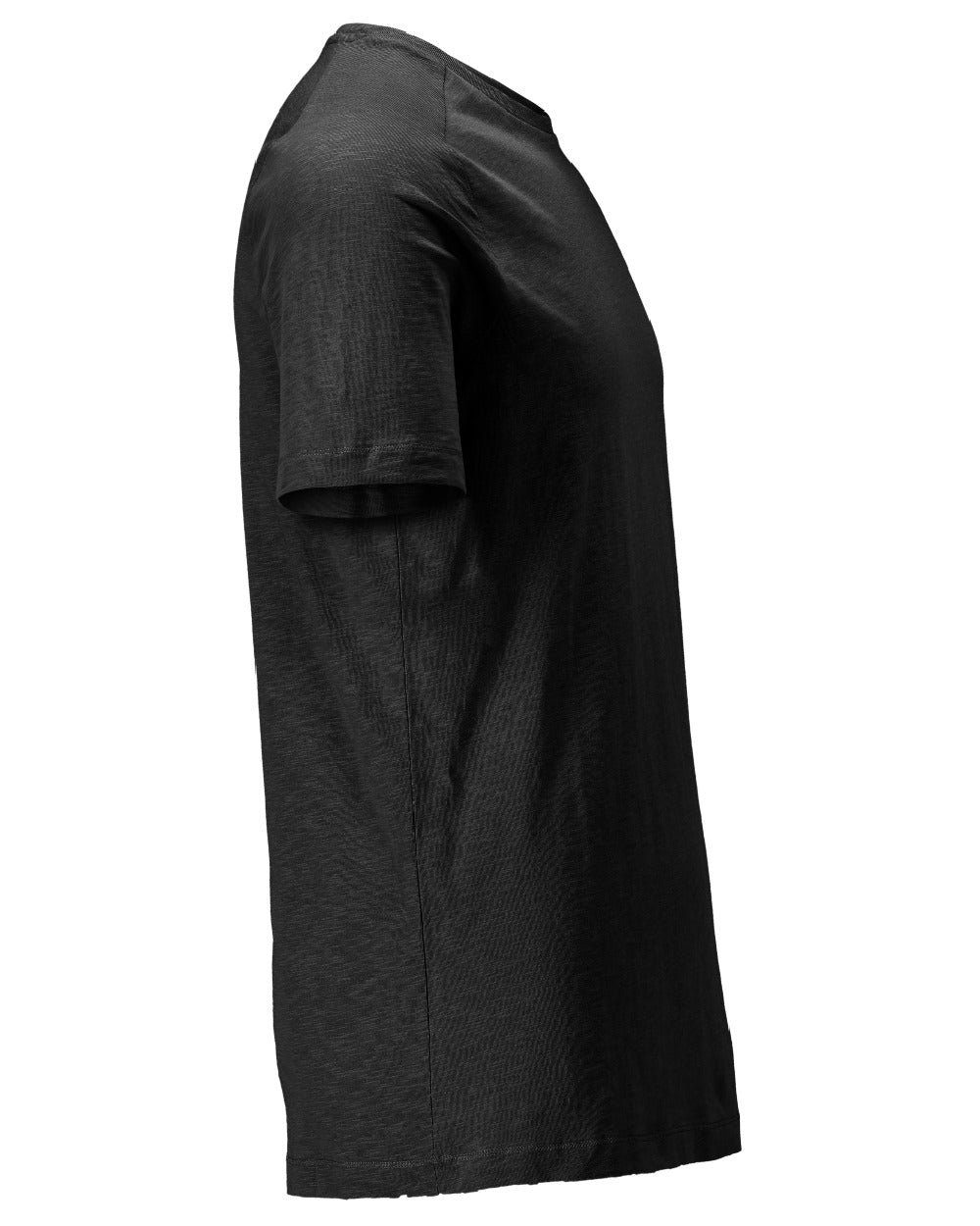Black Coloured Mascot Workwear Mens Customized Premium Short Sleeve T-Shirt on white background 