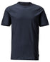 Dark Navy Coloured Mascot Workwear Mens Customized Premium Short Sleeve T-Shirt on white background 