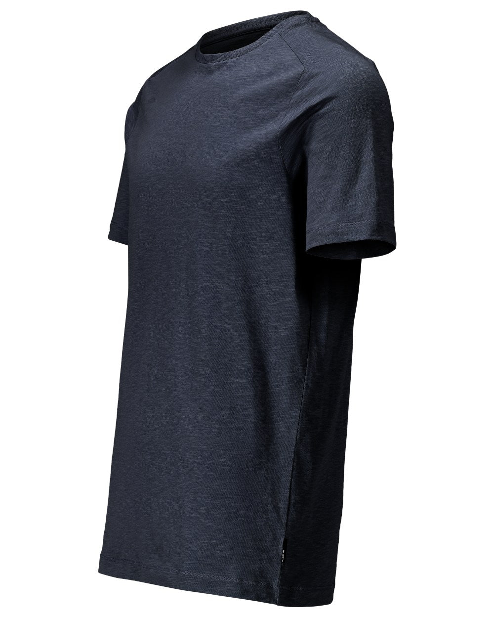 Dark Navy Coloured Mascot Workwear Mens Customized Premium Short Sleeve T-Shirt on white background 