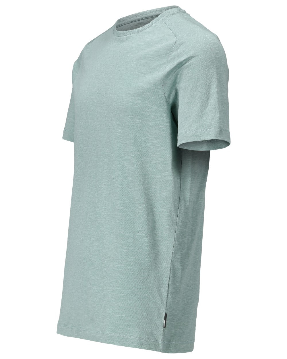 Dusty Green Coloured Mascot Workwear Mens Customized Premium Short Sleeve T-Shirt on white background 