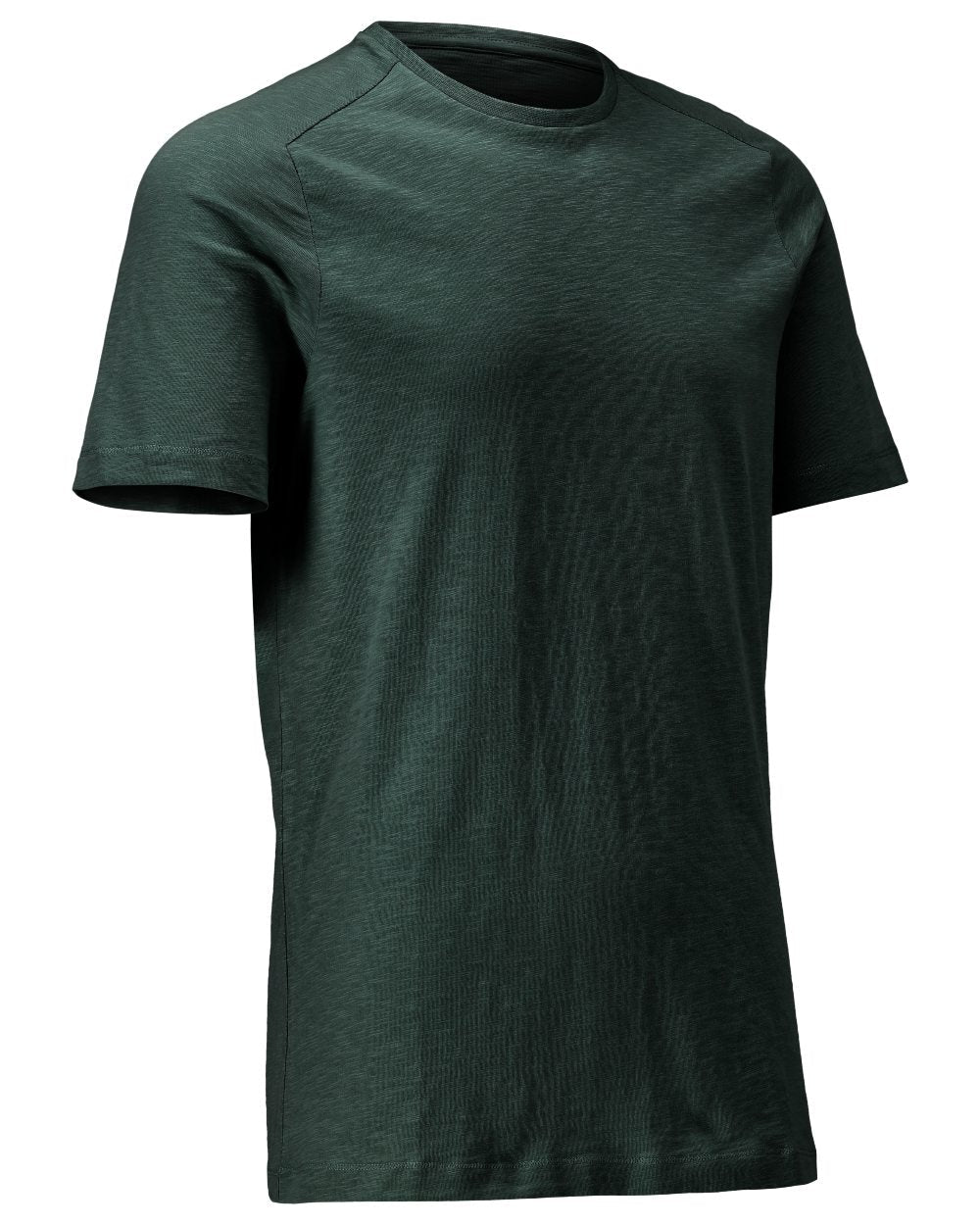 Forest Green Coloured Mascot Workwear Mens Customized Premium Short Sleeve T-Shirt on white background 