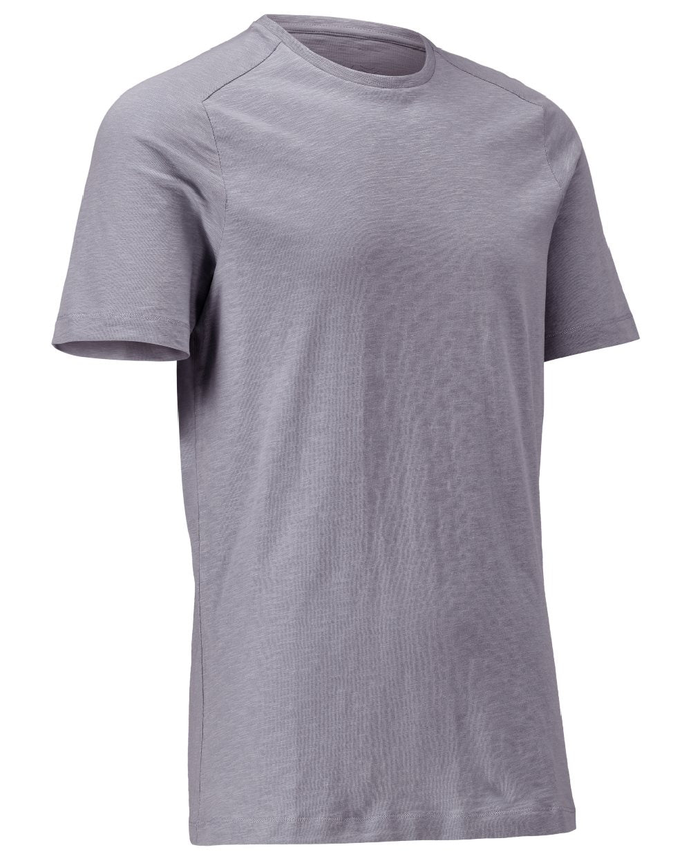 Light Stone Blue Coloured Mascot Workwear Mens Customized Premium Short Sleeve T-Shirt on white background 