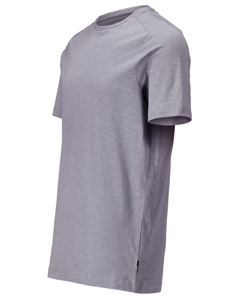Light Stone Blue Coloured Mascot Workwear Mens Customized Premium Short Sleeve T-Shirt on white background 