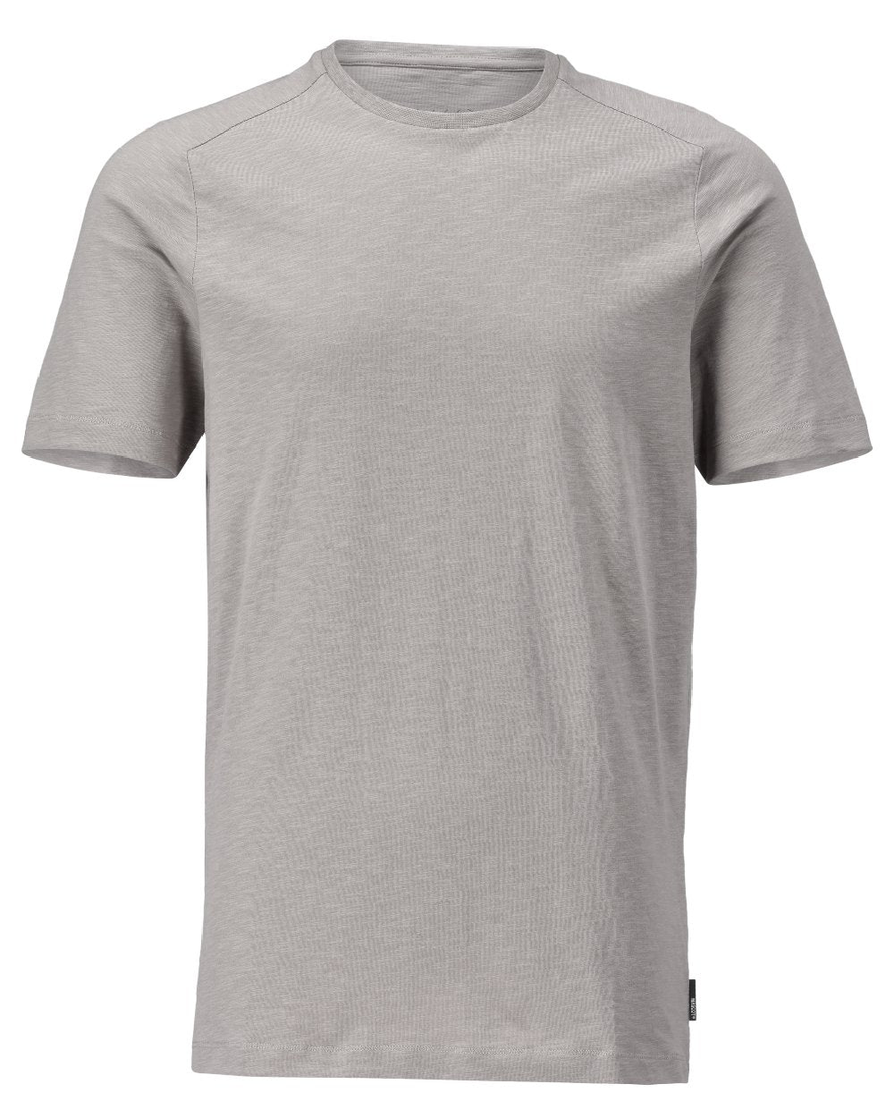 Silver Grey Coloured Mascot Workwear Mens Customized Premium Short Sleeve T-Shirt on white background 