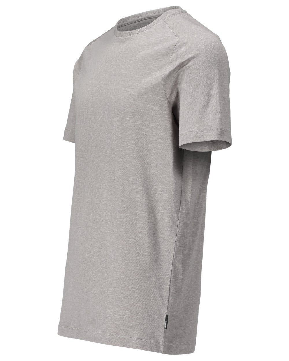 Silver Grey Coloured Mascot Workwear Mens Customized Premium Short Sleeve T-Shirt on white background 