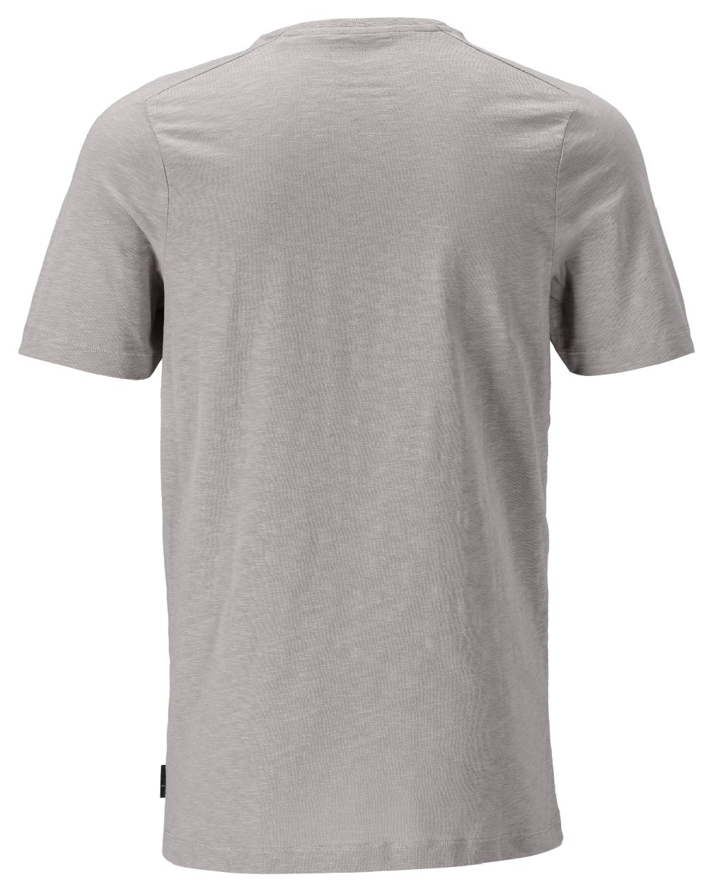 Silver Grey Coloured Mascot Workwear Mens Customized Premium Short Sleeve T-Shirt on white background 