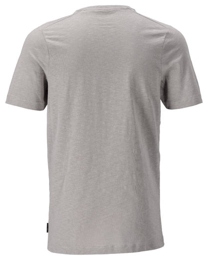 Silver Grey Coloured Mascot Workwear Mens Customized Premium Short Sleeve T-Shirt on white background 