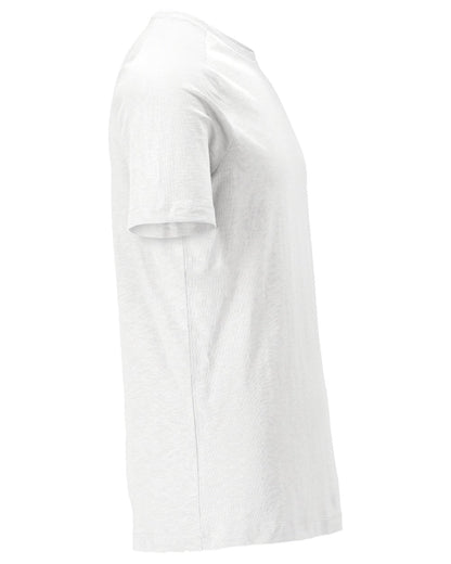 White Coloured Mascot Workwear Mens Customized Premium Short Sleeve T-Shirt on white background 