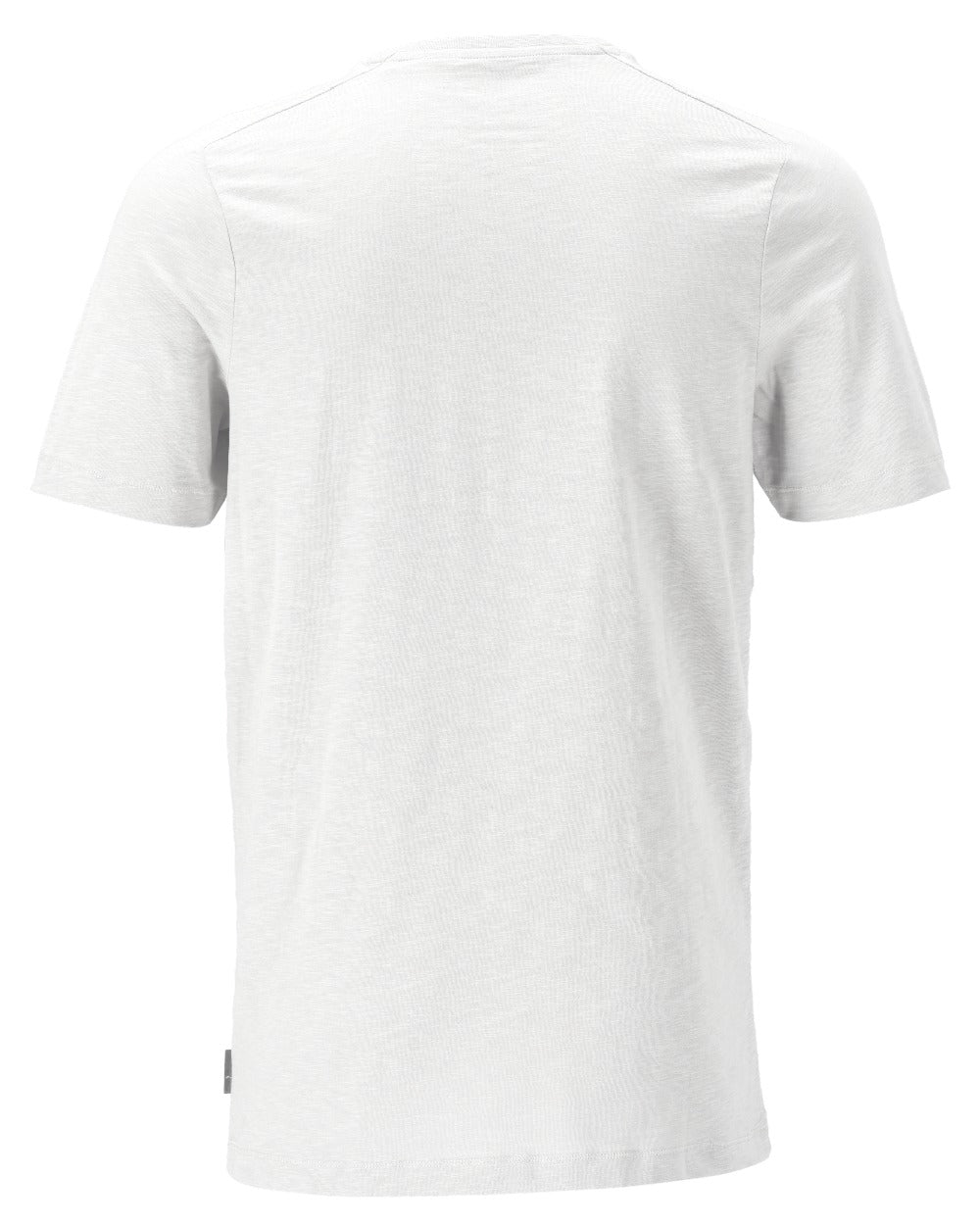 White Coloured Mascot Workwear Mens Customized Premium Short Sleeve T-Shirt on white background 