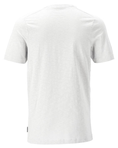White Coloured Mascot Workwear Mens Customized Premium Short Sleeve T-Shirt on white background 