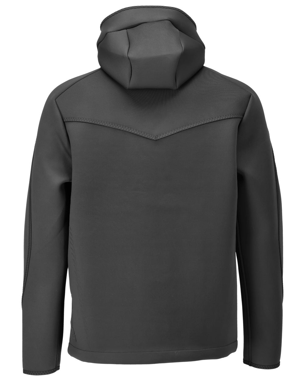 Black Coloured Mascot Workwear Mens Customized Reflective Softshell Jacket With Hood on white background 