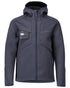Dark Navy Coloured Mascot Workwear Mens Customized Reflective Softshell Jacket With Hood on white background 