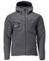 Stone Grey Coloured Mascot Workwear Mens Customized Reflective Softshell Jacket With Hood on white background 