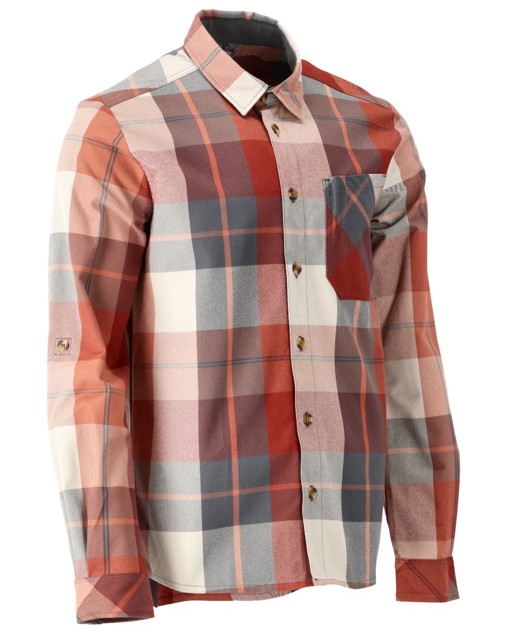 Autumn Red Checked Coloured Mascot Workwear Mens Customized Shirt on white background 