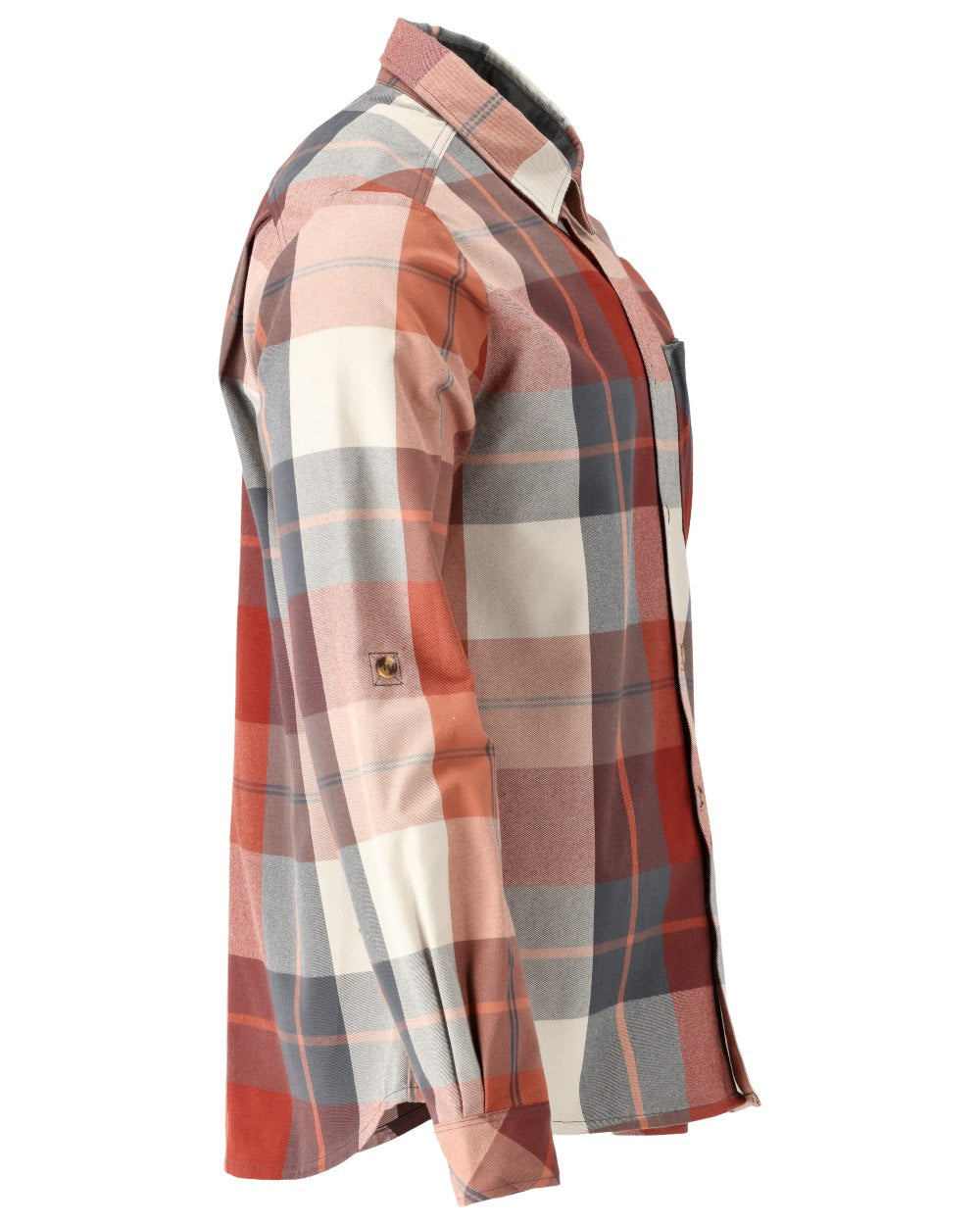 Autumn Red Checked Coloured Mascot Workwear Mens Customized Shirt on white background 