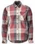 Bordeaux Checked Checked Coloured Mascot Workwear Mens Customized Shirt on white background 