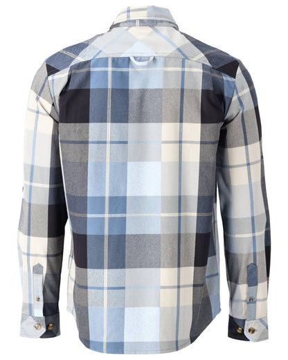 Dark Navy Checked Coloured Mascot Workwear Mens Customized Shirt on white background 