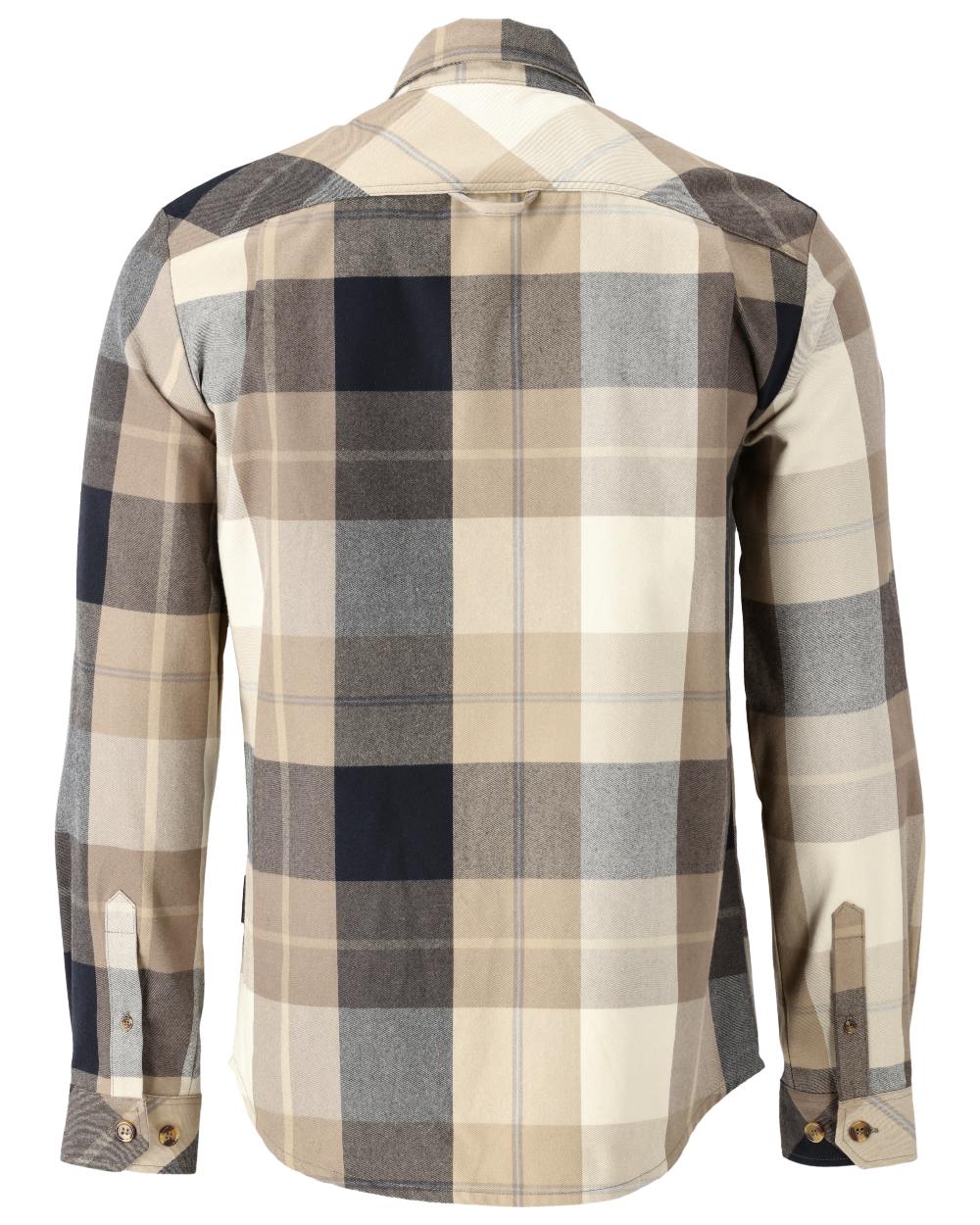 Dark Sand Checked Coloured Mascot Workwear Mens Customized Shirt on white background 