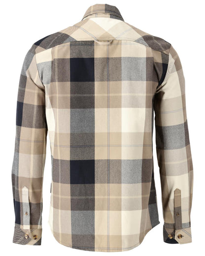 Dark Sand Checked Coloured Mascot Workwear Mens Customized Shirt on white background 