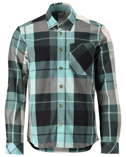 Forest Green Checked Coloured Mascot Workwear Mens Customized Shirt on white background 