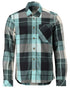 Forest Green Checked Coloured Mascot Workwear Mens Customized Shirt on white background 