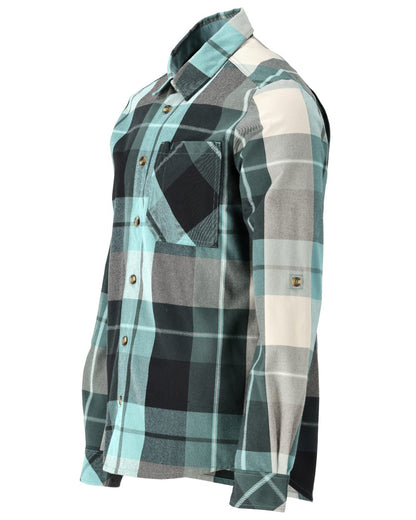 Forest Green Checked Coloured Mascot Workwear Mens Customized Shirt on white background 