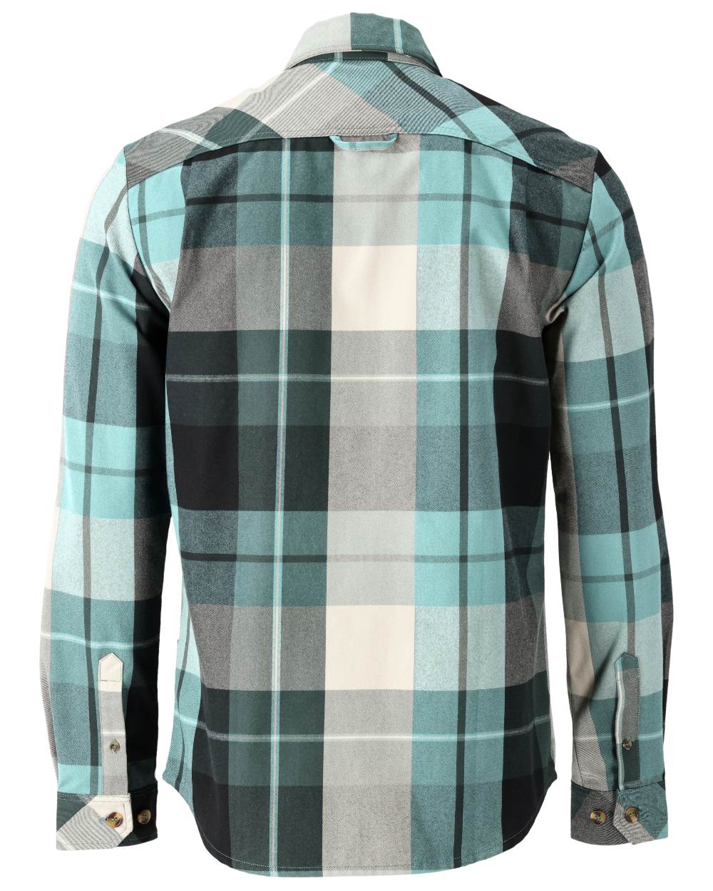 Forest Green Checked Coloured Mascot Workwear Mens Customized Shirt on white background 