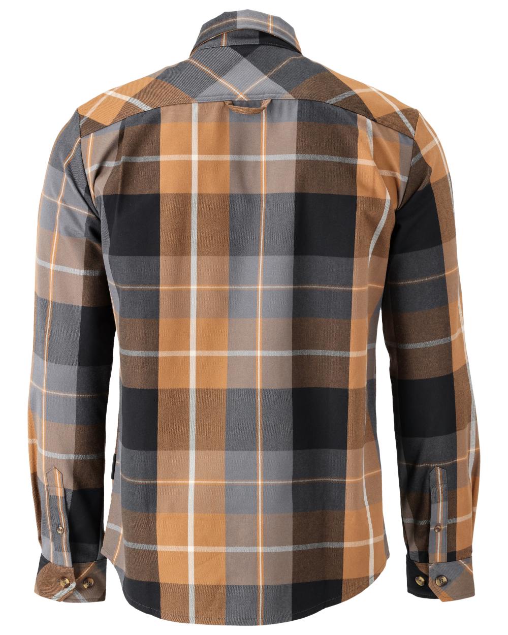 Nut Brown Checked Coloured Mascot Workwear Mens Customized Shirt on white background 