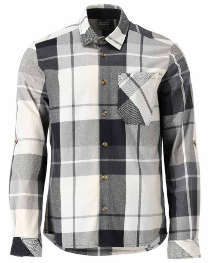 Stone Grey Checked Coloured Mascot Workwear Mens Customized Shirt on white background 