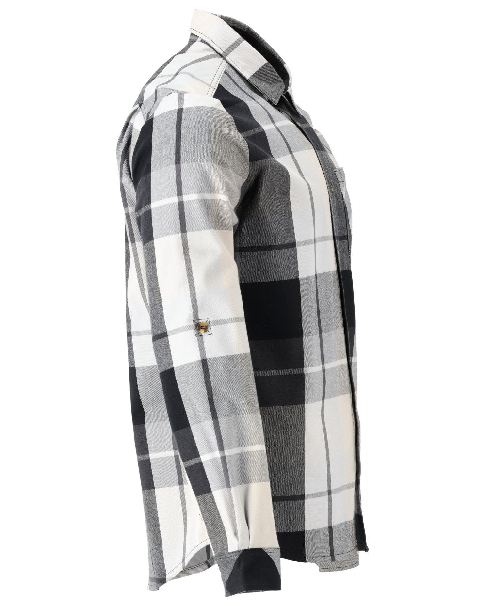 Stone Grey Checked Coloured Mascot Workwear Mens Customized Shirt on white background 