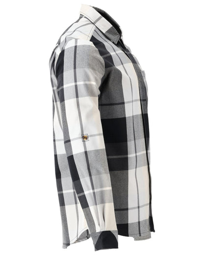 Stone Grey Checked Coloured Mascot Workwear Mens Customized Shirt on white background 