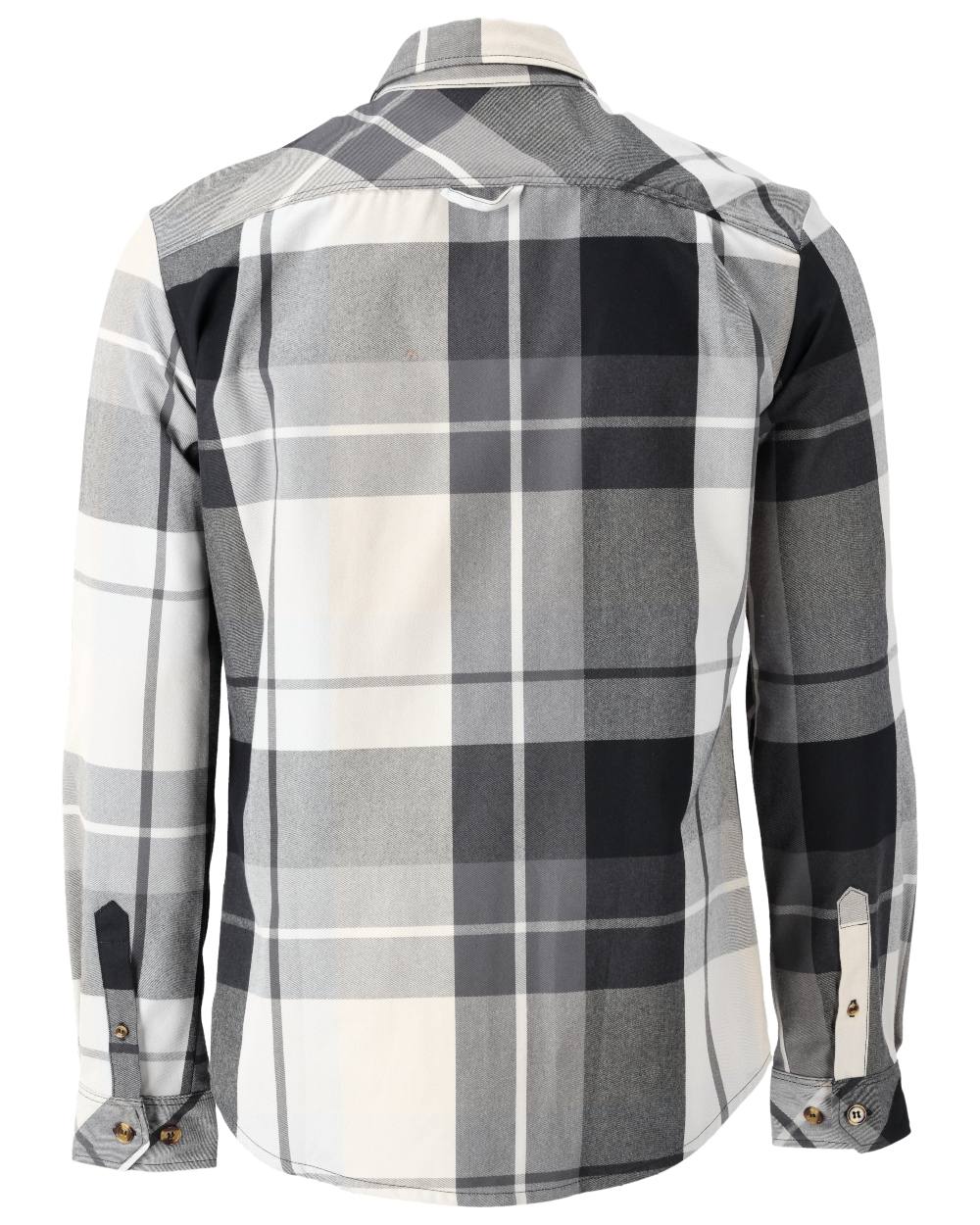 Stone Grey Checked Coloured Mascot Workwear Mens Customized Shirt on white background 