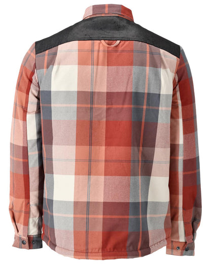 Autumn Red Checked Coloured Mascot Workwear Mens Customized Shirt With Pile Lining on white background 