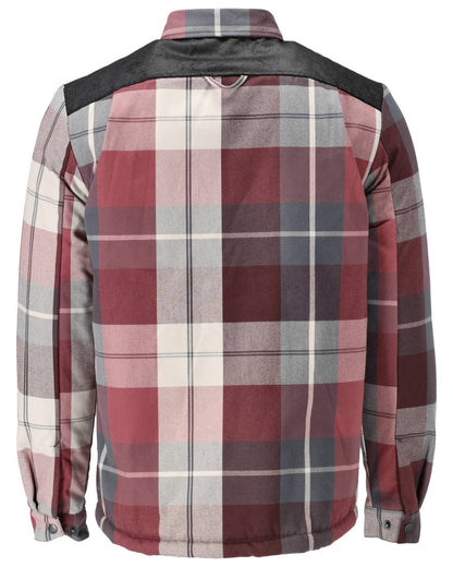 Bordeaux Checked Coloured Mascot Workwear Mens Customized Shirt With Pile Lining on white background 