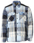 Dark Navy Checked Coloured Mascot Workwear Mens Customized Shirt With Pile Lining on white background 