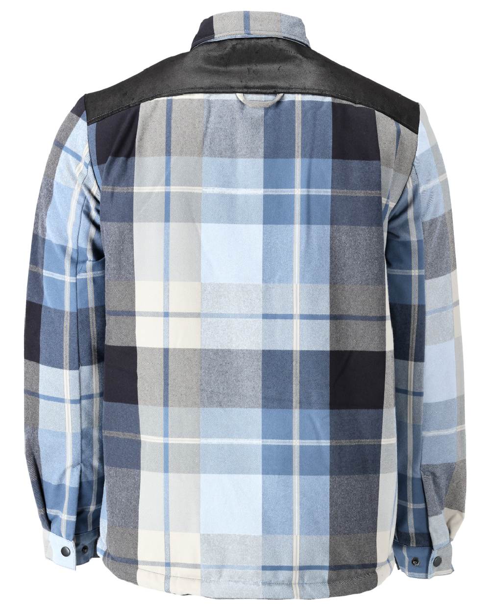 Dark Navy Checked Coloured Mascot Workwear Mens Customized Shirt With Pile Lining on white background 