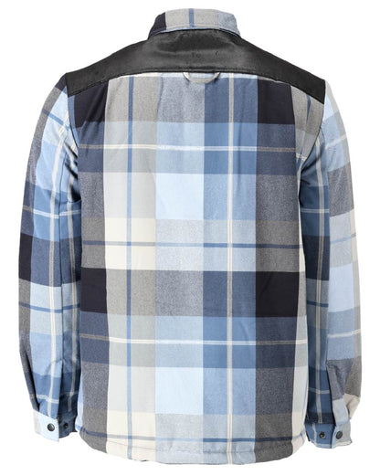 Dark Navy Checked Coloured Mascot Workwear Mens Customized Shirt With Pile Lining on white background 