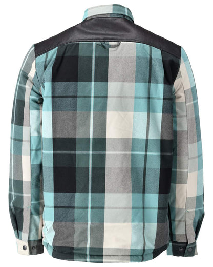 Forest Green Checked Coloured Mascot Workwear Mens Customized Shirt With Pile Lining on white background 