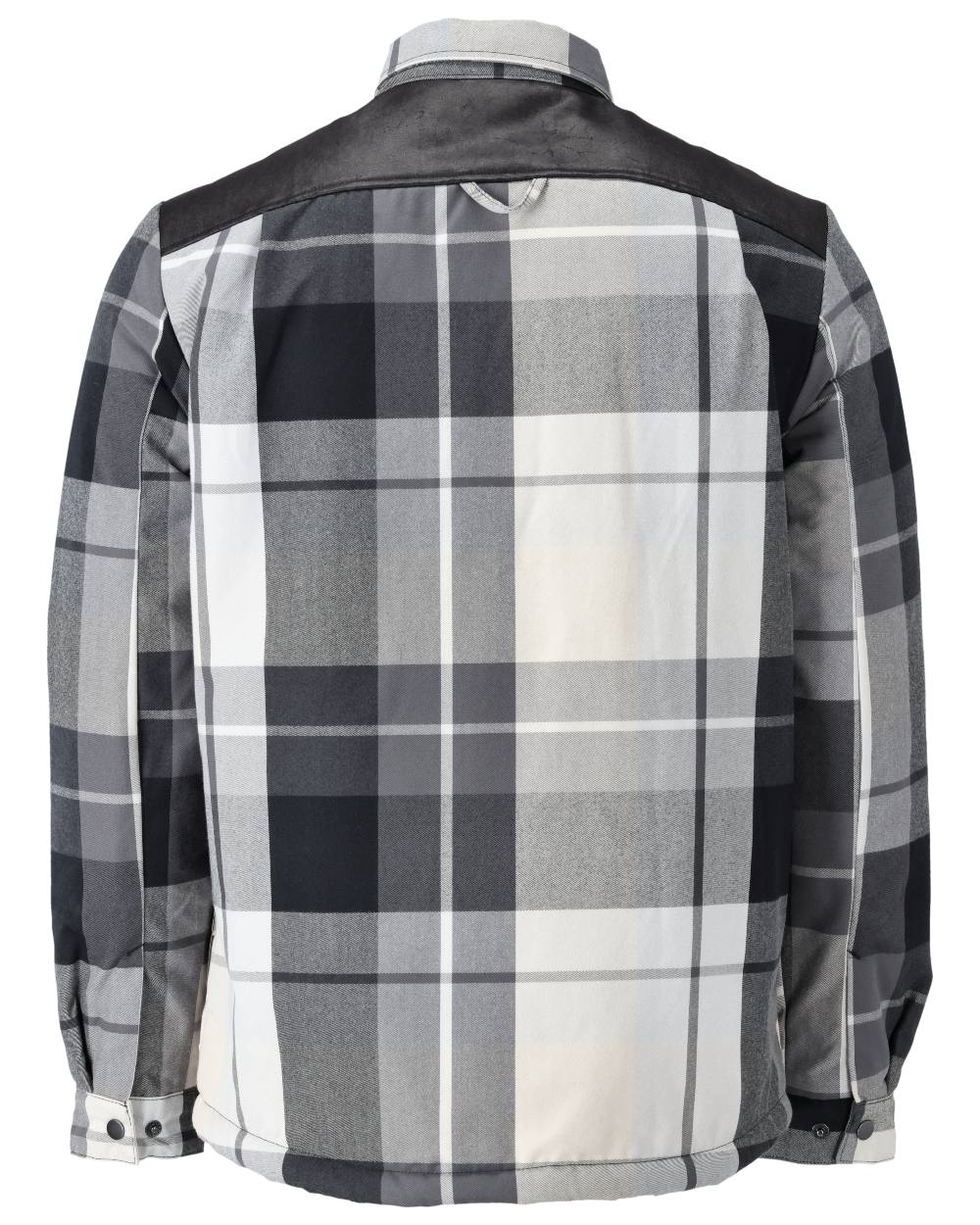 Stone Grey Checked Coloured Mascot Workwear Mens Customized Shirt With Pile Lining on white background 