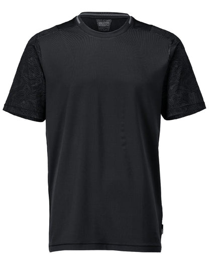 Black Coloured Mascot Workwear Mens Customized Short Sleeve T-Shirt on white background 